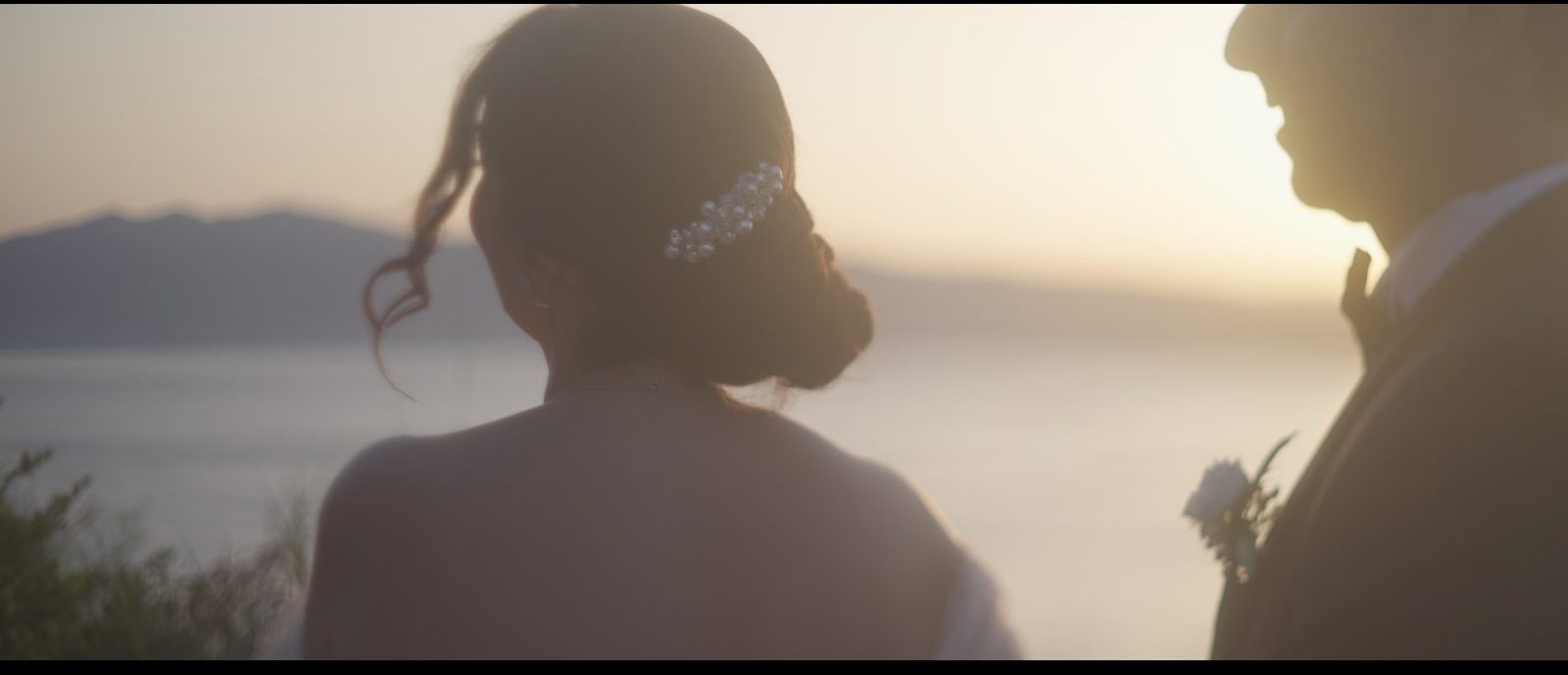 Bride and groom filmed on anamorphic lenses at an Italian wedding
